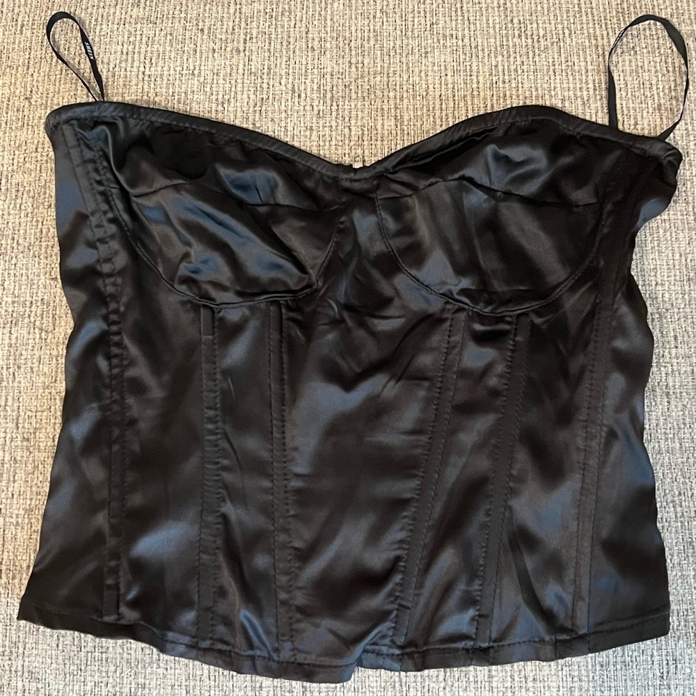 Faux Leather Crop Top Corset size L